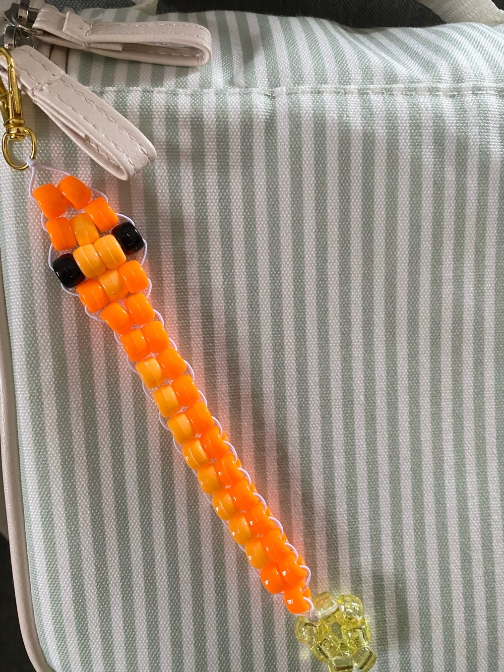 Handmade Nostalgic Beaded Snake Keychain